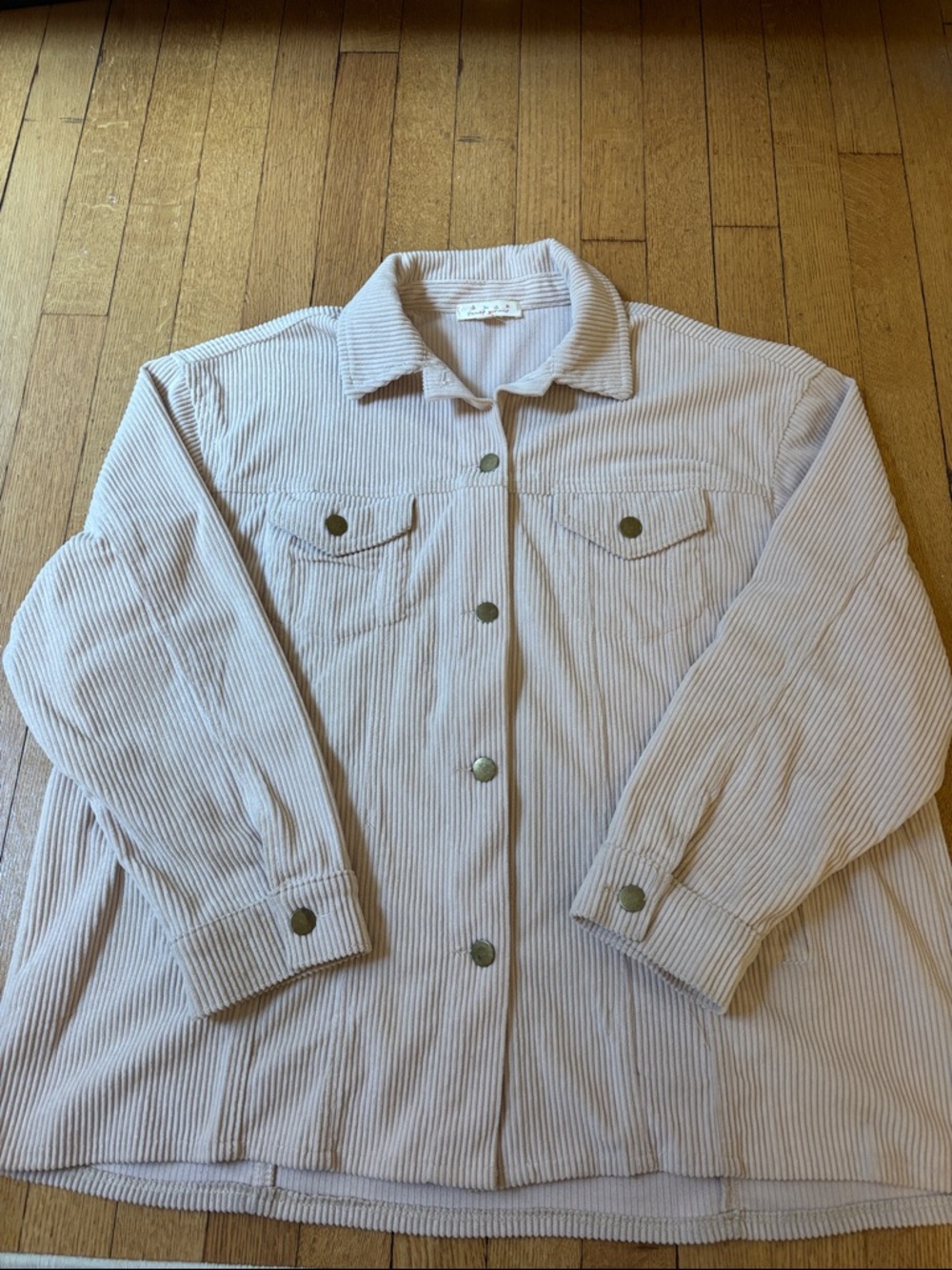 Corduroy Shacket Jacket in Light Beige